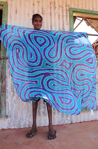 Scarf Blue Water. Artist Wendy Warrie.JP